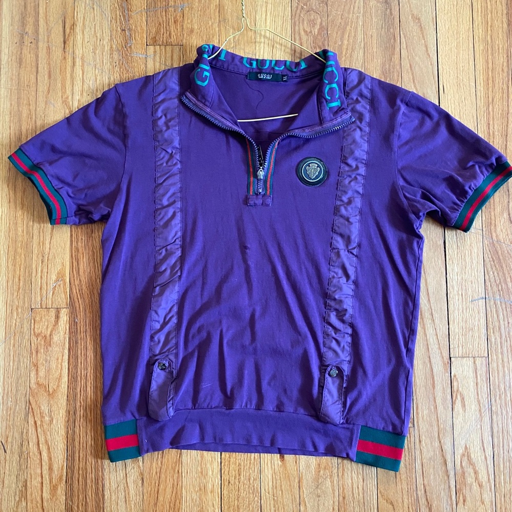 vintage GUCCI quarter zip polo shirt